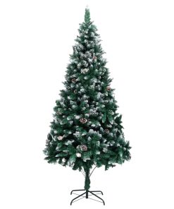 Umjetno božićno drvce sa šiškama i bijelim snijegom 240 cm
