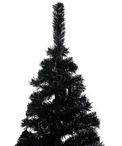 Umjetno božićno drvce sa stalkom crno 150 cm PVC