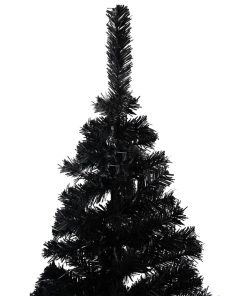 Umjetno božićno drvce sa stalkom crno 180 cm PVC