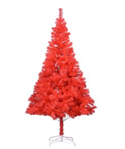 Umjetno božićno drvce sa stalkom crveno 240 cm PVC