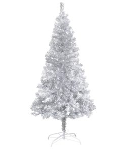 Umjetno božićno drvce sa stalkom srebrno 150 cm PET