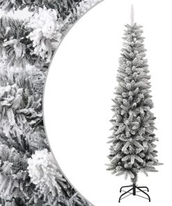 Umjetno usko božićno drvce sa snijegom 210 cm PVC i PE