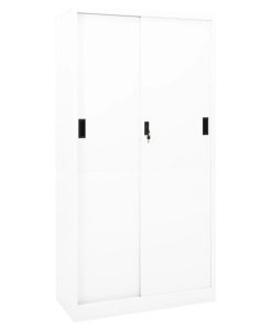 Uredski ormarić s kliznim vratima bijeli 90x40x180 cm čelični