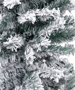 Usko božićno drvce s LED svjetlima i kuglicama zeleno 240 cm