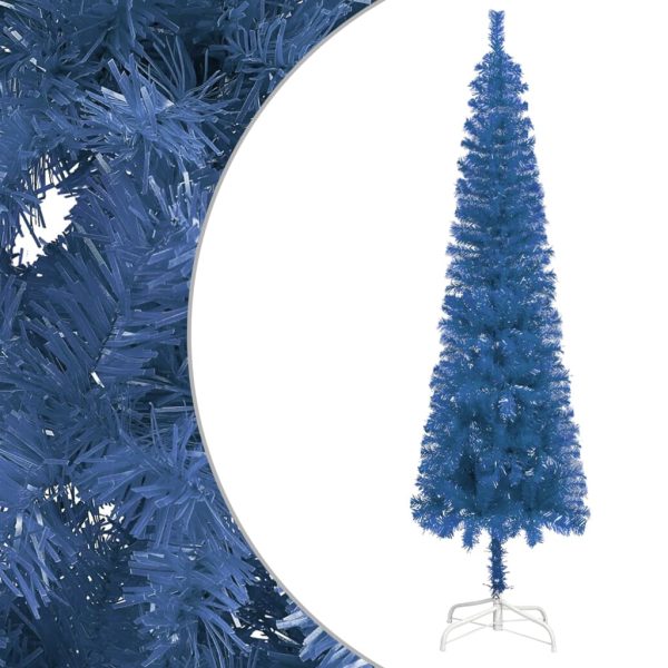 Usko božićno drvce s LED svjetlima plavo 180 cm