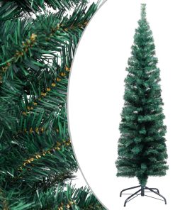 Usko umjetno božićno drvce LED s kuglicama zeleno 120 cm