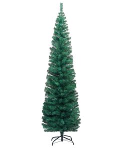 Usko umjetno božićno drvce LED s kuglicama zeleno 210 cm