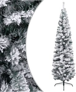 Usko umjetno božićno drvce sa snijegom zeleno 210 cm PVC