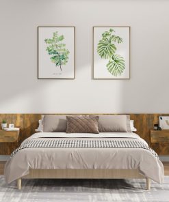 Uzglavlje za krevet s ormarićima boja hrasta konstruirano drvo