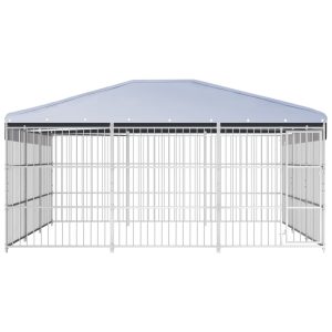 Vanjski kavez za pse s krovom 450 x 450 x 200 cm