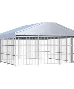 Vanjski kavez za pse s krovom 450 x 450 x 200 cm
