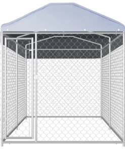 Vanjski kavez za pse s nadstrešnicom 382 x 192 x 225 cm