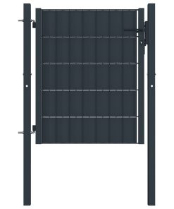 Vrata za ogradu od PVC-a i čelika 100 x 101 cm antracit