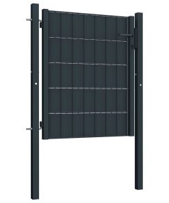 Vrata za ogradu od PVC-a i čelika 100 x 81 cm antracit