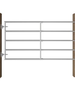 Vrata za polje s 5 šipki čelična (95 - 170) x 90 cm srebrna