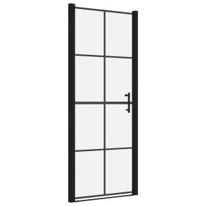 Vrata za tuš od kaljenog stakla 91 x 195 cm crna