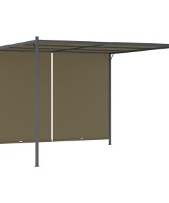 Vrtna pergola s pomičnim krovom 3 x 3 m smeđe-siva 180 g/m²