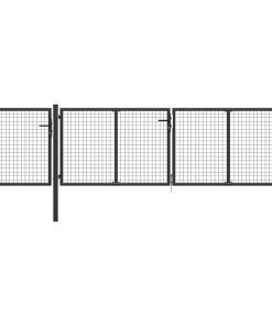 Vrtna vrata čelična 400 x 100 cm antracit