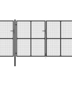Vrtna vrata čelična 400 x 150 cm antracit