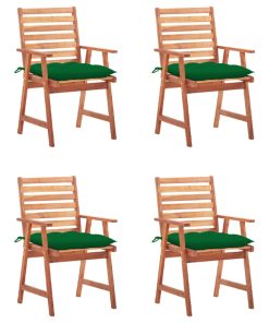 Vrtne blagovaonske stolice s jastucima 4 kom od bagremovog drva