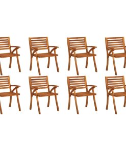 Vrtne stolice 8 kom od masivnog bagremovog drva