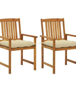 Vrtne stolice s jastucima 2 kom od masivnog drva bagrema