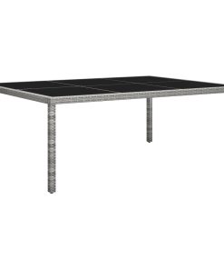 Vrtni blagovaonski stol sivi 200 x 150 x 74 cm od poliratana