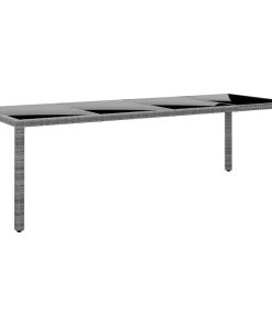 Vrtni stol 250x100x75 cm od kaljenog stakla i poliratana sivi