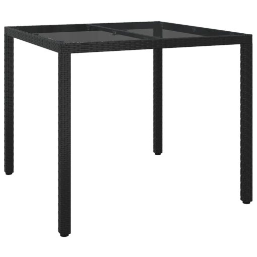 Vrtni stol 90 x 90 x 75 cm od kaljenog stakla i poliratana crni