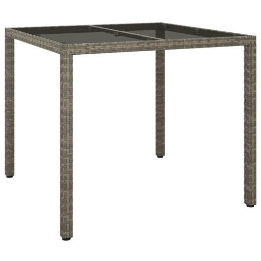 Vrtni stol 90 x 90 x 75 cm od kaljenog stakla i poliratana sivi