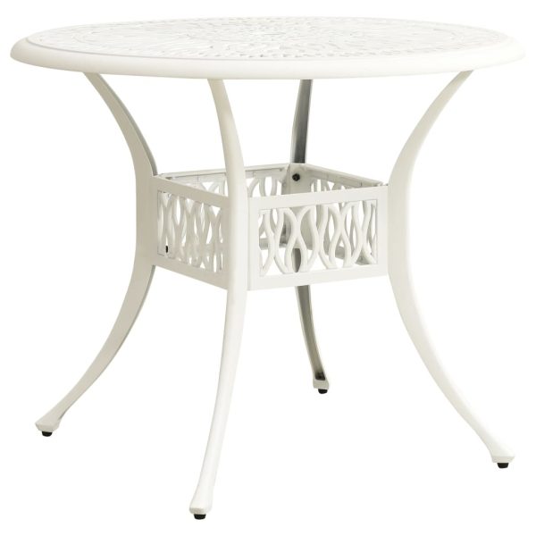 Vrtni stol bijeli 90 x 90 x 74 cm od lijevanog aluminija
