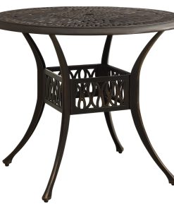 Vrtni stol brončani 90 x 90 x 74 cm od lijevanog aluminija