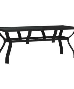 Vrtni stol crni 180 x 80 x 70 cm od čelika i stakla