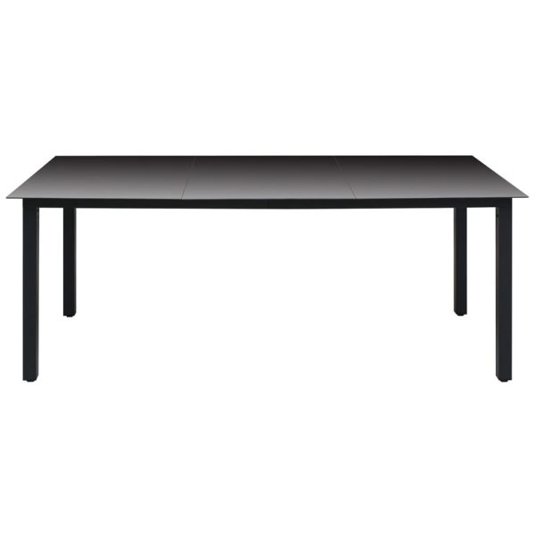 Vrtni stol crni 190 x 90 x 74 cm aluminijum i staklo