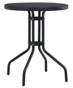 Vrtni stol crni 80 cm od čelika i stakla