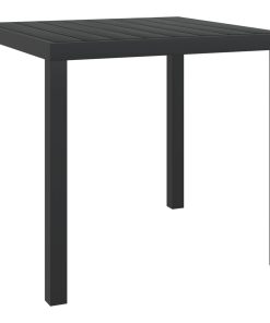 Vrtni stol crni 80 x 80 x 74 cm aluminijum i WPC