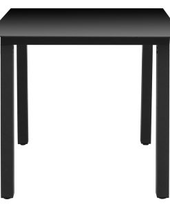 Vrtni stol crni 80 x 80 x 74 cm aluminijum i staklo