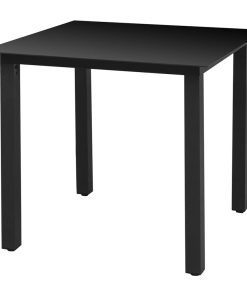 Vrtni stol crni 80 x 80 x 74 cm aluminijum i staklo