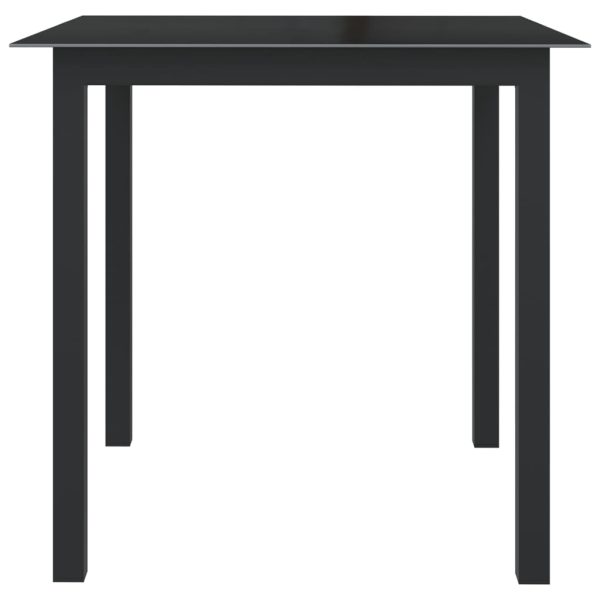 Vrtni stol crni 80 x 80 x 74 cm od aluminija i stakla