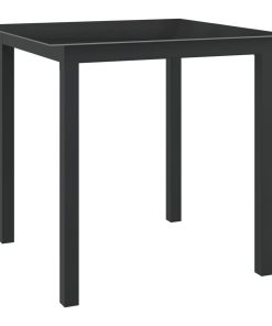 Vrtni stol crni 80 x 80 x 74 cm od aluminija i stakla