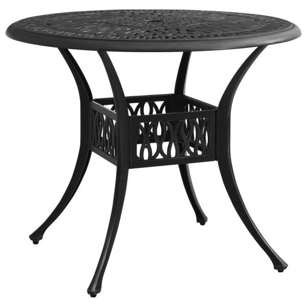 Vrtni stol crni 90 x 90 x 74 cm od lijevanog aluminija