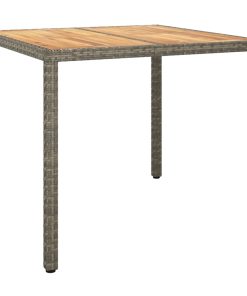Vrtni stol od poliratana i bagremovog drva 90 x 90 x 75 cm sivi