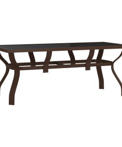 Vrtni stol smeđe-crni 180 x 80 x 70 cm od čelika i stakla