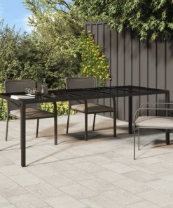 Vrtni stol smeđi 250x100x75 cm od kaljenog stakla i poliratana