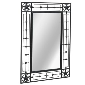 Vrtno zidno ogledalo pravokutno 50 x 80 cm crno