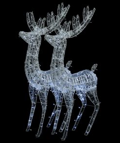 XXL akrilni božićni sobovi 250 LED 2 kom 180 cm hladni bijeli