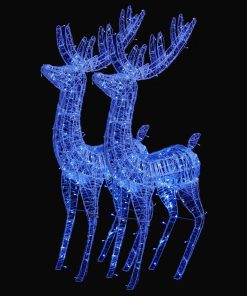 XXL akrilni božićni sobovi 250 LED 2 kom 180 cm plavi