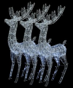 XXL akrilni božićni sobovi 250 LED 3 kom 180 cm hladni bijeli