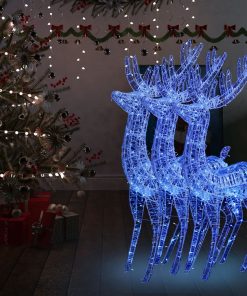 XXL akrilni božićni sobovi 250 LED 3 kom 180 cm plavi