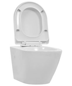 Zidna toaletna školjka bez ruba keramička bijela